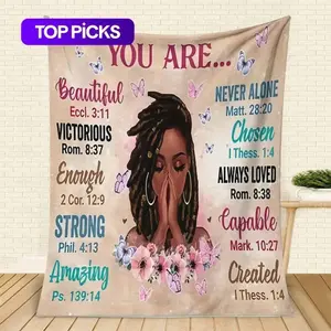 Slogan Print Inspirational Throw Blanket Ultra Soft Flannel Cozy Warm Bedroom Couch Sofa Home Office Air Conditioning Decor Decorative Throw Perfect Birthday Gift Christmas Gift Halloween Gift for Friends Women Casual Comfy Bedding Style