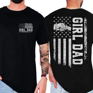 Girl Dad Shirt Cool Dads Club Tee American Flag Patriotic Dad Tee Father's Day Gift New Dad Gift Trendy Dad Shirt