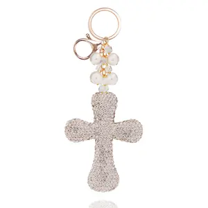 Elegant Crystal Cross Keychain for Purse Bag Charm Keychains