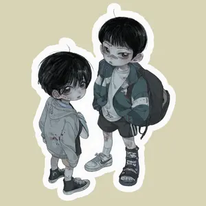 Gritty School Fight Aesthetic Weak Hero Class Fan Art Sticker