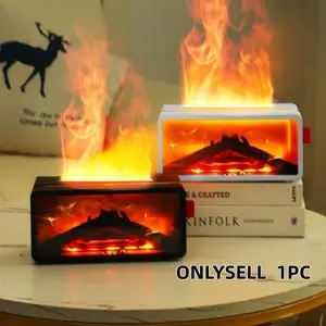 Remote Control Steam Fireplace Humidifier, 7 Color Flame Essential Oil Diffuser, Aromatherapy Air Purifier for Home & Office, Fragrance Aroma Humidifier, Aromatherapy Diffusers