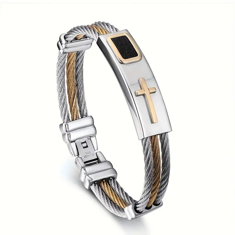 [Stainless Steel Men's Wire Bracelet] Stylish Men's Accessory Stainless Steel Bracelet Wire Bracelet
