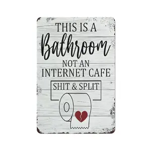 This Is A Bathroom Not An Internet Cafe Funny Tin Sign: Viral Sarcastic Bathroom Decor for Humor Lovers