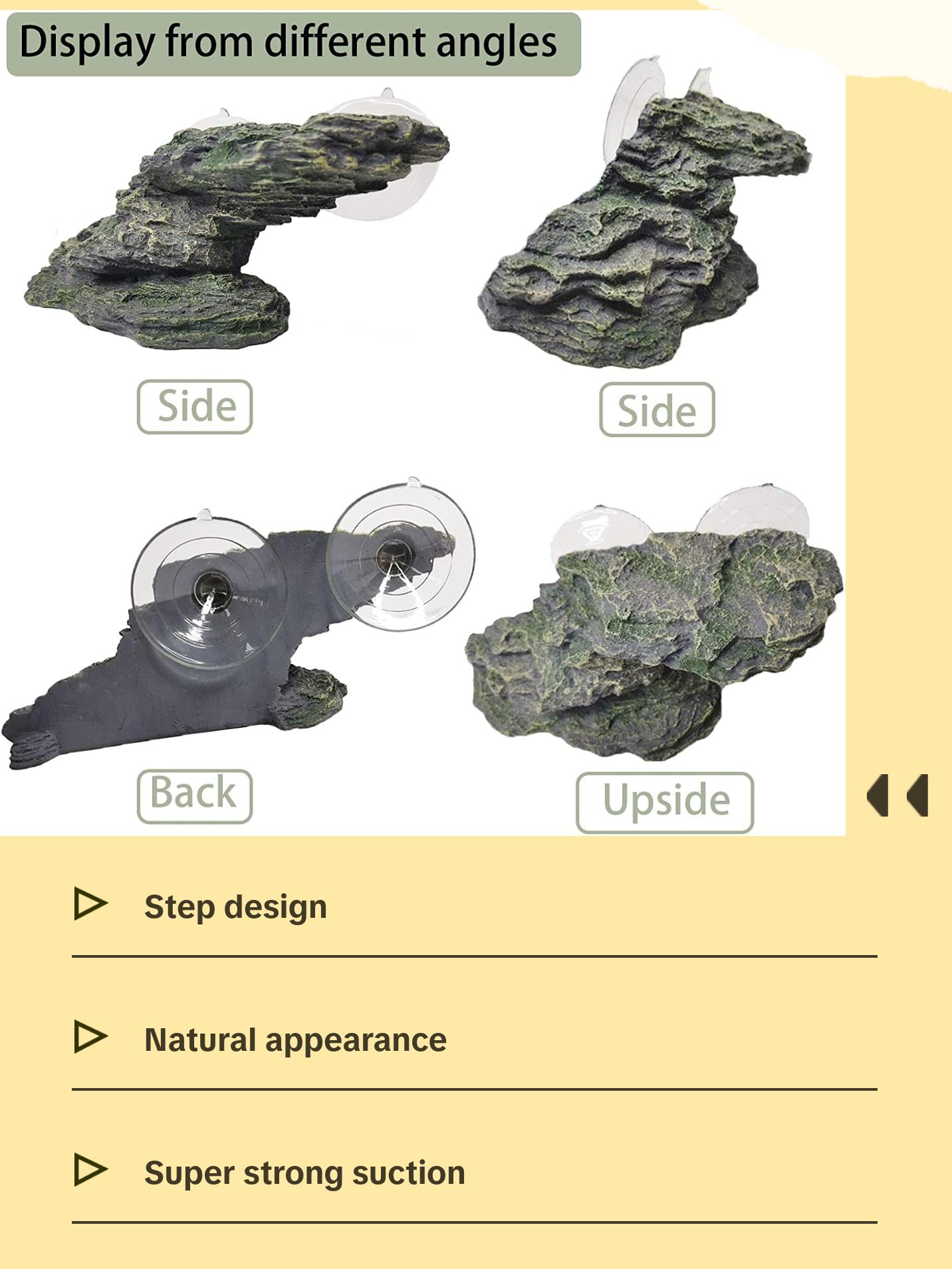 Turtle Basking Platform Reptile Climbing Shale Resin Step Ledge Stone Aquarium Ornament Rock Landscaping Decoration with Suction Cups for Frogs Newts Amphibians Lizard (Medium:8.2”Lx3.3”Wx3.1”H) Turtle Basking Platform Reptile Climbing Shale Resin Step Ledge Stone Aquarium Ornament Rock Landscaping Decoration with Suction Cups for Frogs Newts Amphibians Lizard (Medium:8.2”Lx3.3”Wx3.1”H)