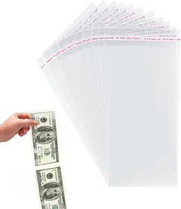 Cake Money Box Transparent Bags 100Pcs Adhesive Self-Sealing Resealable Bags Clear Plastic Bag