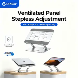 ORICO Ergonomic Laptop Stand for Desk, Height Adjustable Aluminum Laptop Stand Riser, Foldable Computer Holder for MacBook Neo, Air, Pro, Dell XPS, HP, Lenovo, Fits Devices up to 17" - ST11