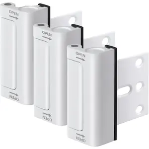 3-Pack Upgraded White Home Security Door Reinforcement Lock, Child Proof Door Lock for Kids Toddler Safety, Inside Extra Door Lock Prevent Unauthorized Entry, Withstand 800 lbs