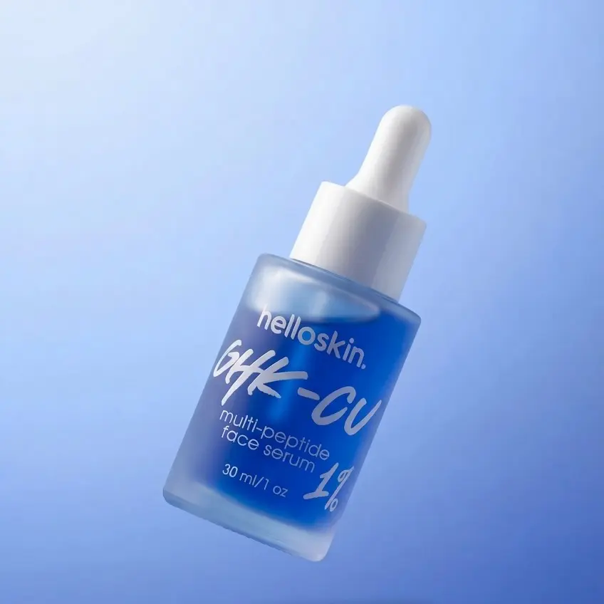 GHK-Cu Copper Peptide Serum 1%, Triple Peptide Face Serum for Skin, Lightweight Fast Absorbing Daily Serum 30ml