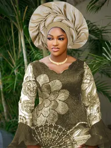 Elegant African Court Style Knitted Headscarf Cap, Eye-Catching Hair Shape Cover, Daily Celebration Fashion Accessory