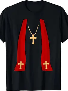 Pope Costume Shirt-Halloween Costume Minister Priest, Men's T-Shirt, Halloween, for adults, outdoor inspired, party look, all-day comfort, Christmas Eve