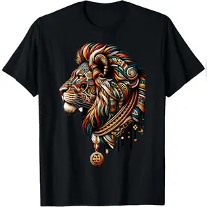 Tribal Hip Hop Lion Cool Graphic Tee Men Women XS - 6XL T-Shirt Relaxed Fit Cotton T-Shirt