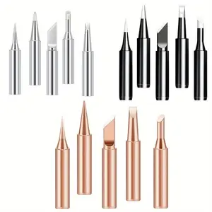 5Pcs Soldering Iron Tips Set - 900M Pure Copper Heads For Maximum Performance & Durability! Parts