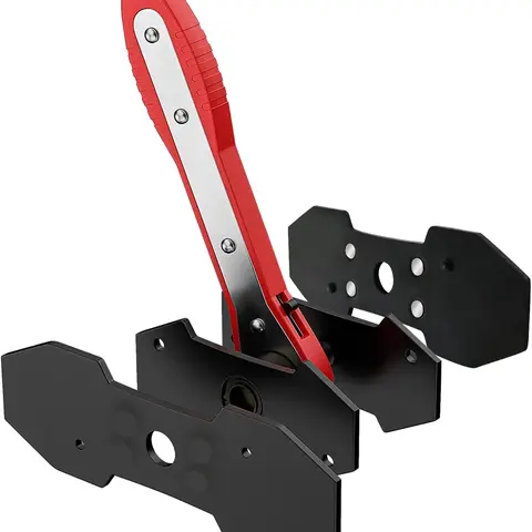 Brake Caliper Press Tool 360 Degree Swing Ratchet Car Piston Spreader Pad Caliper Piston Compressor Tool with 2 PCS Steel Plates Automotive Quad Disc Piston Ratchet Ratcheting Press Tool with 4PCS Spreader Plates for Brake Pump Adjustment