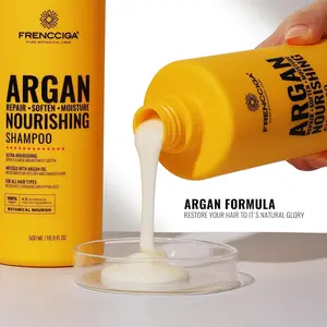 FRENNCIGA Moroccan Argan Oil Shampoo Gentle Cleansing Moisturizing Hydrating Nourishing Dry Damaged Hair Shine Frizz Control 16.9 oz Natural Ingredients ,Salon Exclusive Formula