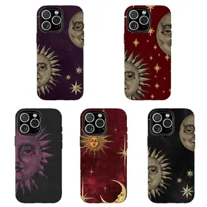 Vintage Sun Moon Celestial Phone Case, Gothic Astrology Protective Cover for iPhone 16 15 14 13 12 11 17Pro Max,for Samsung S25 S24 S23 S22 Ultra,Gifts For Fans, Phone Accessories