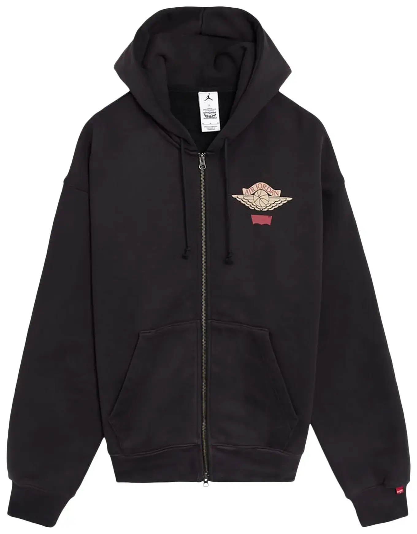 Air Jordan x Levi's Zip Hoodie 'Black/Pale Ivory/Gym Red', Tops, Menswear