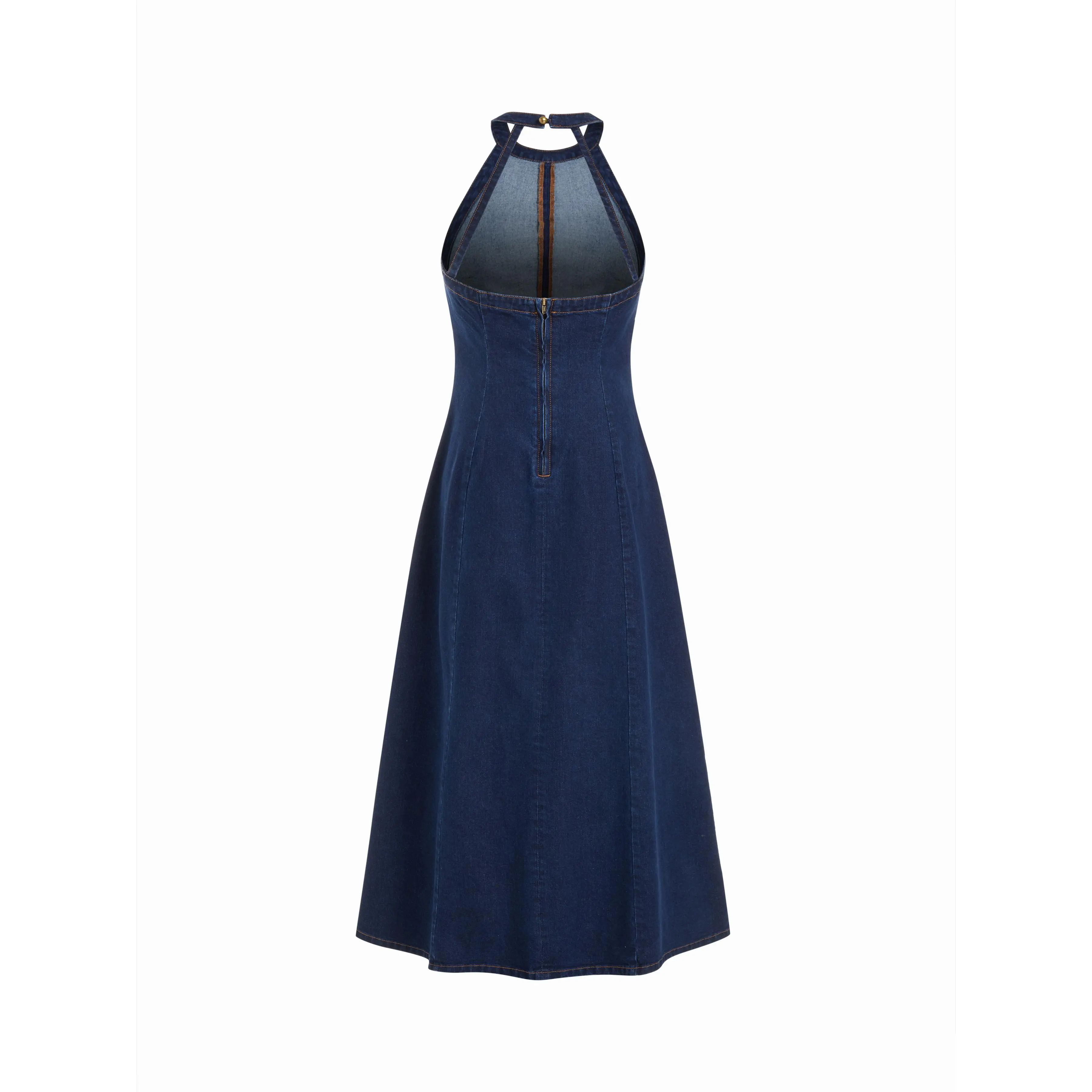 Cider Stretch Washed Denim Halter Neck A-line Maxi Dress SwimWeek - TikTok Shop Cider Stretch Washed Denim Halter Neck A-line Maxi Dress SwimWeek - TikTok Shop
