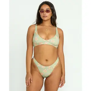 More To Sea Cami Plunge Bikini Top - Pistachio