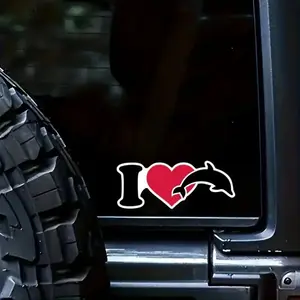Dolphin Pattern Car Sticker, Cute Car Decal, Universal Car Exterior Decoration Accessories for Car, Laptop, Refrigerator, Luggage, Plastic Surface, Automotive Accessories, Decal For Cars, Vehicle Exterior Decoration, Bumper Sticker, Truck Decal