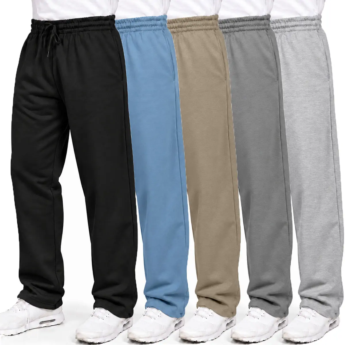 Men's Multi Pack Men's Wide Leg Open Bottom Sweatpants (S-3XL)