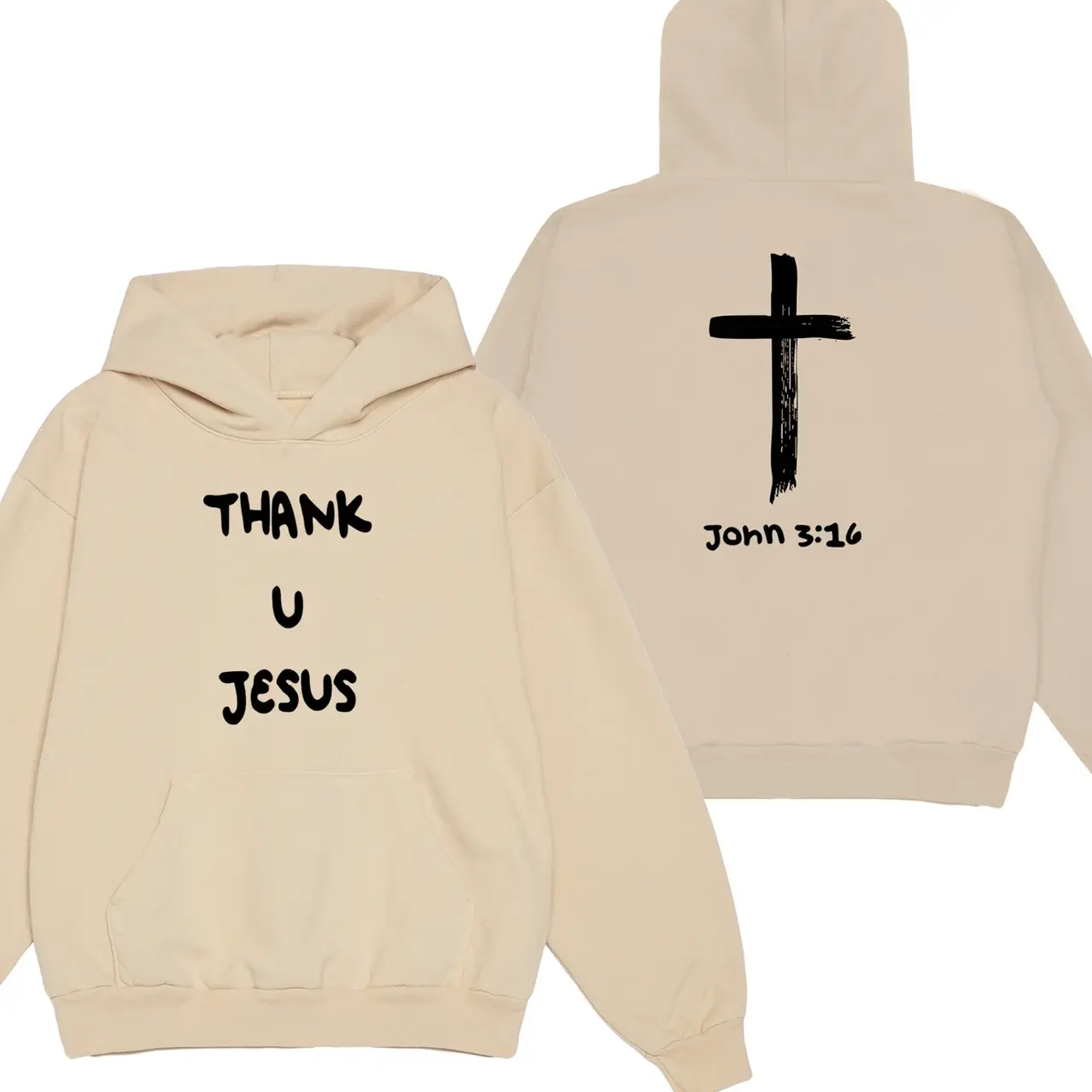 Daydrian Harding Thank U Jesus Sand Hoodie, Unisex Men & Women, Trendy Streatwear Gift