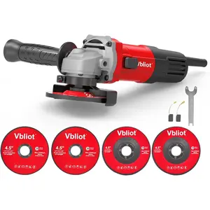Angle Grinder,7-Amp 4-1/2 Inch Power Grinder Tool with 2 Cutting Discs 2 Grinder Discs,Ideal for Metal Cutting Grinding Polishing