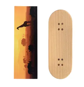 Teak Swap Fingerboard Deck & Graphic Wrap - "Savannah Sunset" - 32mm x 97mm