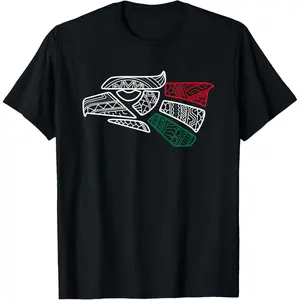 Mexico Flag - Mexican Eagle Aztec Style - Hecho En Mexico T-Shirt