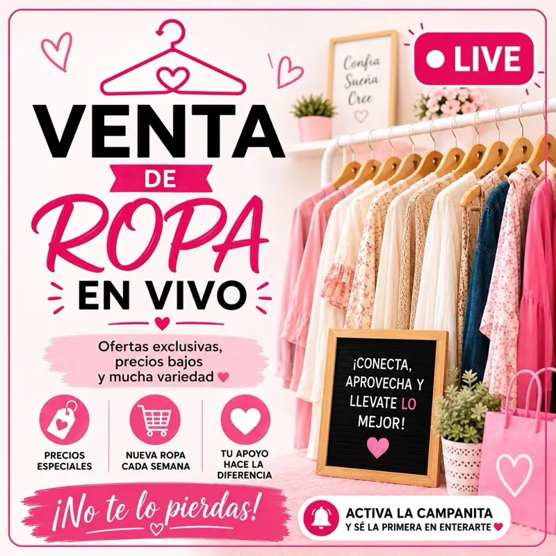 venta de ropa en vivo