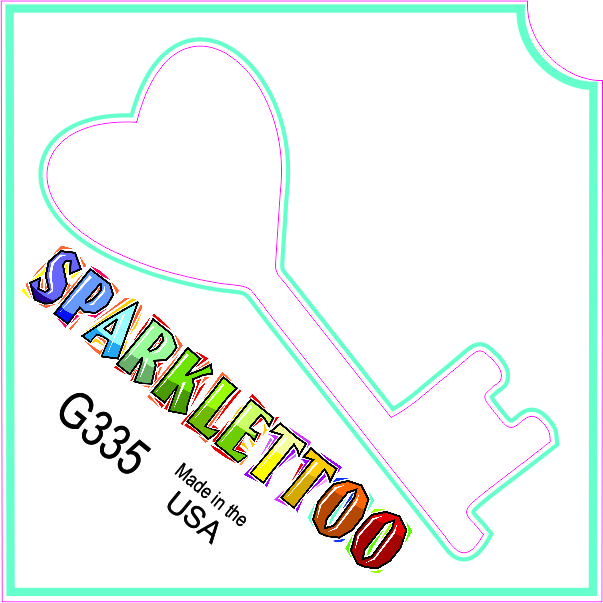212 MAIN G335 Model Glitter Effect Tattoo Stencil, 3-Ply Paper, Heart & Key Shapes, 1.5x2.3x2.3 in, FDA Safe, 100-Pack - Men's Costume & Special Occasion Accessory, Heart Key Shape