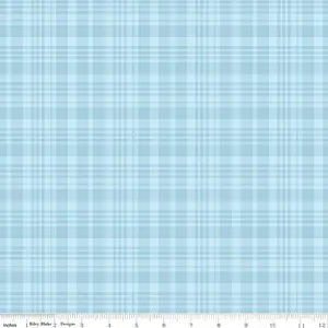 Fabric Riley Blake Blue Plaid Winnie the Pooh by the Quarter Yard C17005-BLUE