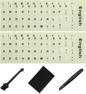 English Keyboard Sticker Glow in The Dark [5 in 1],Luminous Replacement English Letter Keyboard Sticker Universal for Laptop Computer Notebook Desktop,Luminescent Alphabet Keyboard Sticker