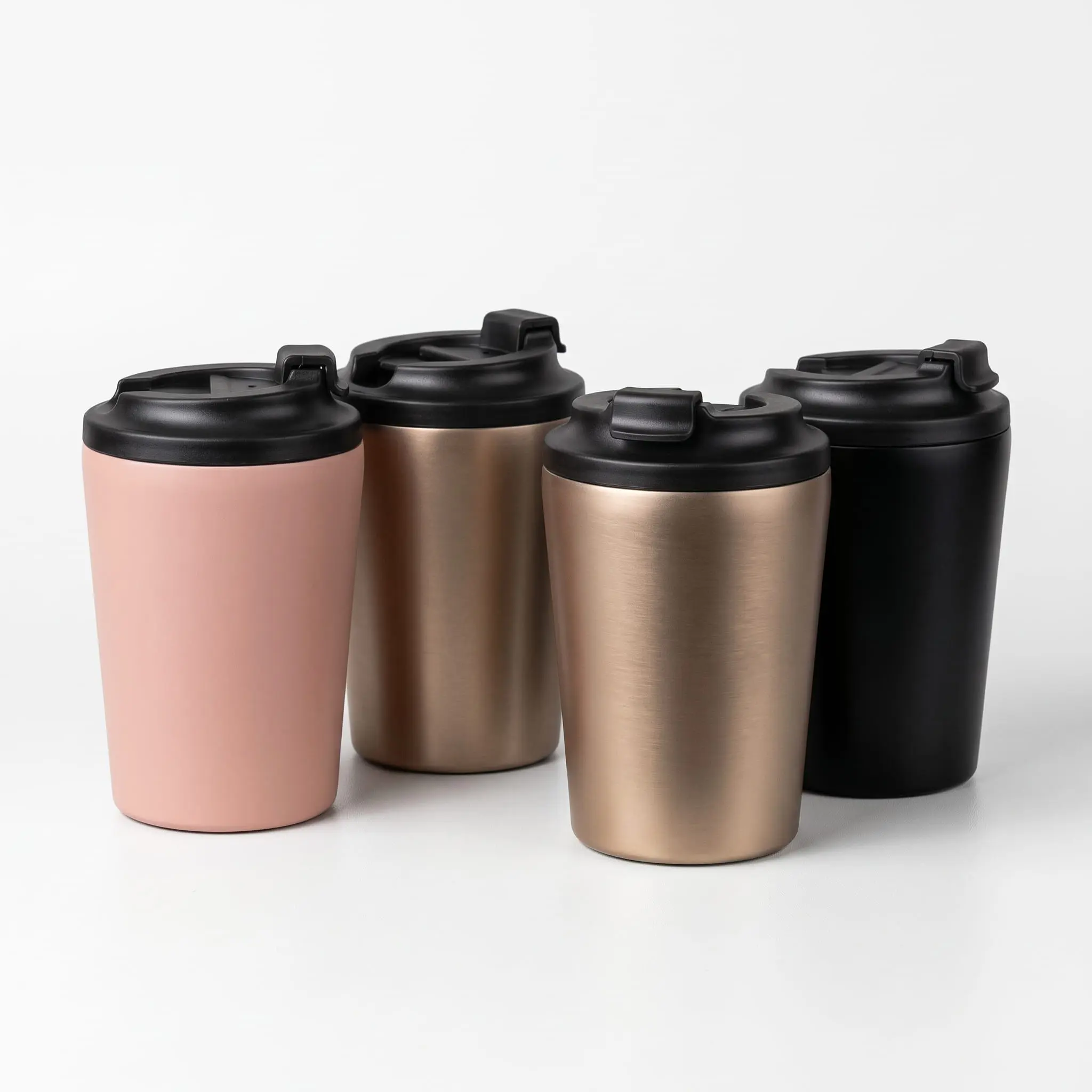 12 oz Stainless Steel Insulated Coffee Mug with Flip Lid, Reusable Travel Tumbler for Hot & Cold Drinks