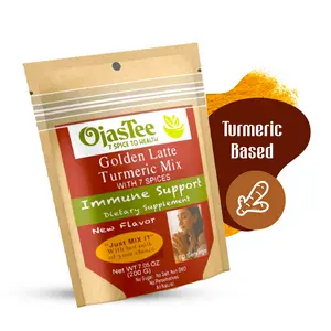 Golden Latte TURMERIC Mix (200 Grams) - New Flavor 7 Spice Powder - All Natural - No Preservatives - Non GMO - Sugar Free- No Salt - Vegan - Gluten Free