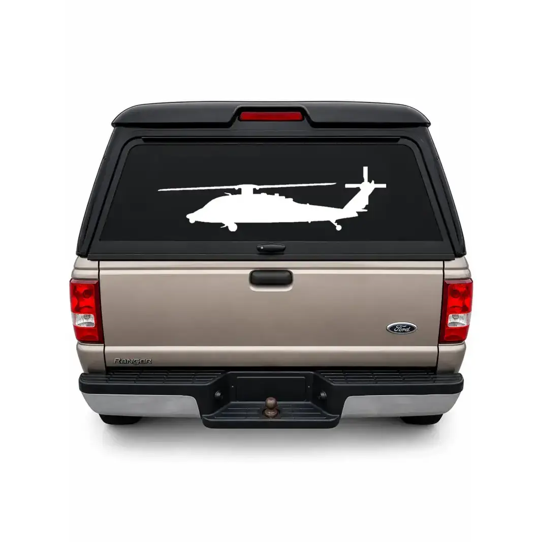UH-60 Black Hawk Helicopter Silhouette Vinyl Car Window Sticker