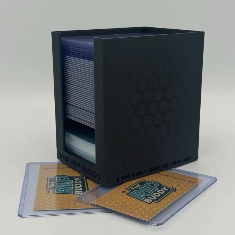 The Rip Buddy - Patent Pending Card Ripper & Storage Tool Holds 200 Sleeves  & 45 Top Loaders Prevents Cards from Being Naked Longer Than 10 Seconds -  TikTok Shop