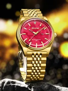 Women's Business Fashion Round Dial Analog Quartz Watch, Fashionable Stainless Steel Strap Wristwatch, Modern Trendy Watch for Women As Gift with Box, Stylish Watch