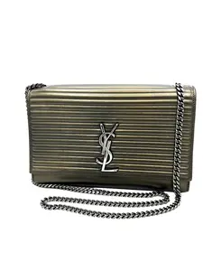 Pre-owned Yves Saint Laurent Leather Shoulder Bags MONOGRAM KATE OPIUM SMALL CHAIN SHOULDER BAG