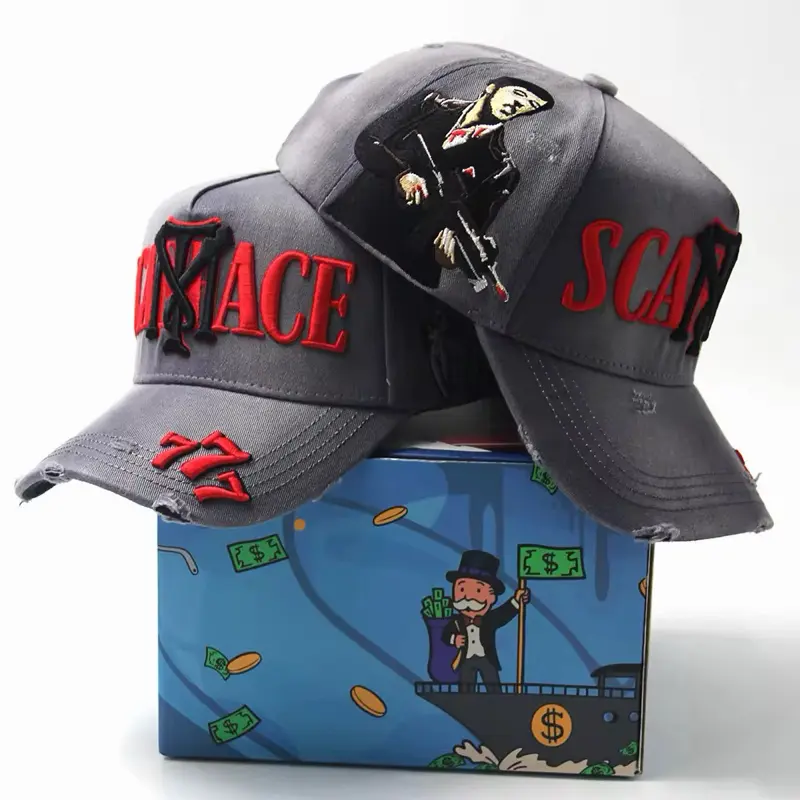 Scarface Themed Cotton Baseball Hat, Adjustable Sun Protection Cap for Daily Wear