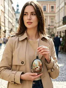 1 piece of Easter rabbit reading scene 2D printed Easter mini wallet, a mini portable and convenient small pouch, suitable for daily commuting/outdoor activities/shopping stroll, versatile|Combining festive atmosphere and practicality, Easter