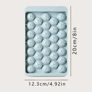 2Pk Round Ice Cube Trays,33 PCS x 1 inch Cocktails Ice Cubes,Circle Ice Cube Tray with Lid,Small Ice Ball Maker Mold Sphere Ice Cube