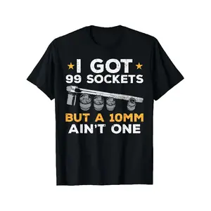 Men's Oversized Graphic Tees - Short Sleeve Streetwear Funny Car Mechanic Print T-Shirt with 10mm Socket Wrench Design, Soft Breathable Casual Round Neck, Machine Washable Vintage Apparel for Auto Repair, Garage