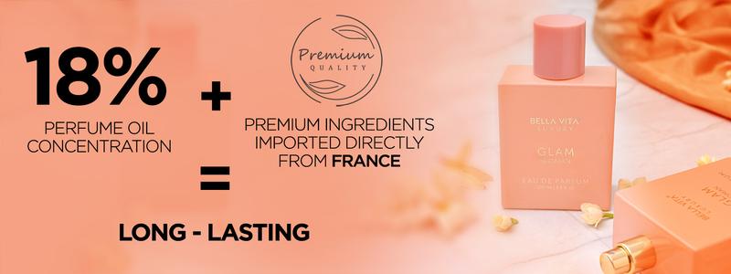 BellaVita Luxury's GLAM Woman x 2 | Eau De Parfum | Jasmine, White Honey, Rose, Virginia, Cedar | Floral - Premium & Long Lasting - 100 ML