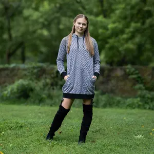 Chainmail Long Sleeve Hoodie Dress