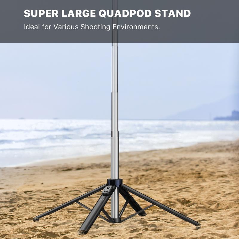 MyBat Pro Selfie Stick, Extendable SpotLight Tripod Stand with 9" Dimmable LED Light, Remote Control Smartphone Holder for TikTok Video Recording