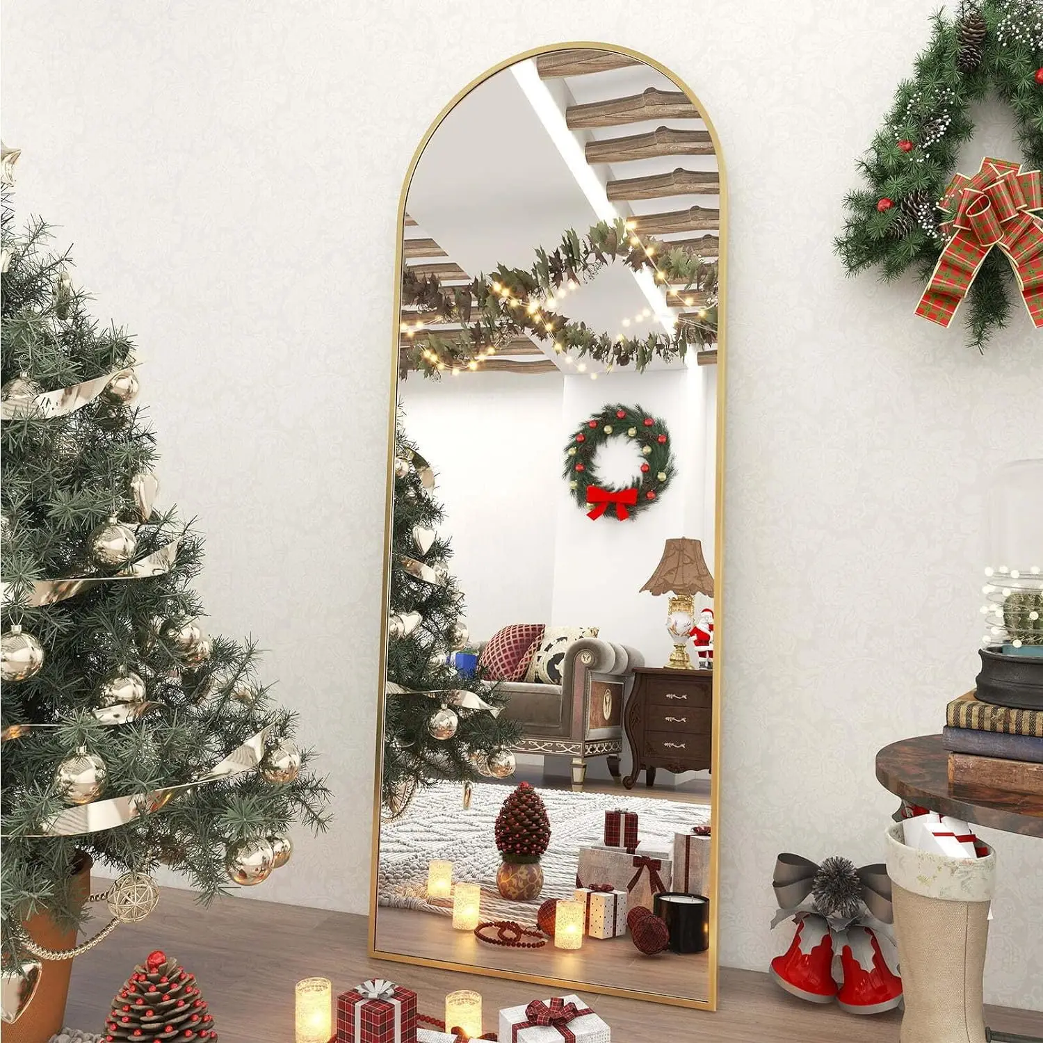 21"x64" Full-Length Mirror, Aluminum Alloy Frame, Upgraded Shatterproof Nano Glass, Freestanding or Wall-Mounted, for Home, Gym, or Outdoor Use