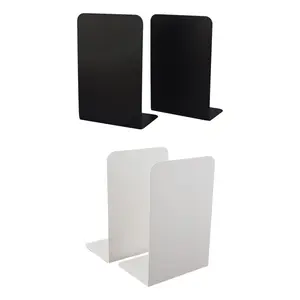 2 Pieces Metal Bookends Supports Modern Heavy Duty Book Holder Book Stoppers for Office Home Library Bedroom School Supplies