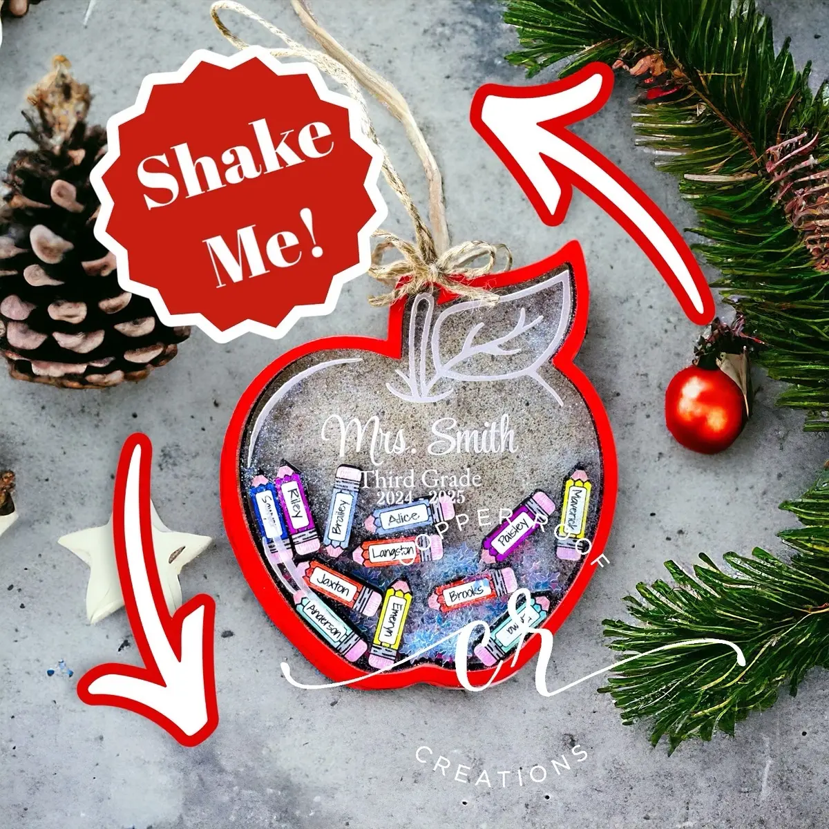 Apple shaker ornament