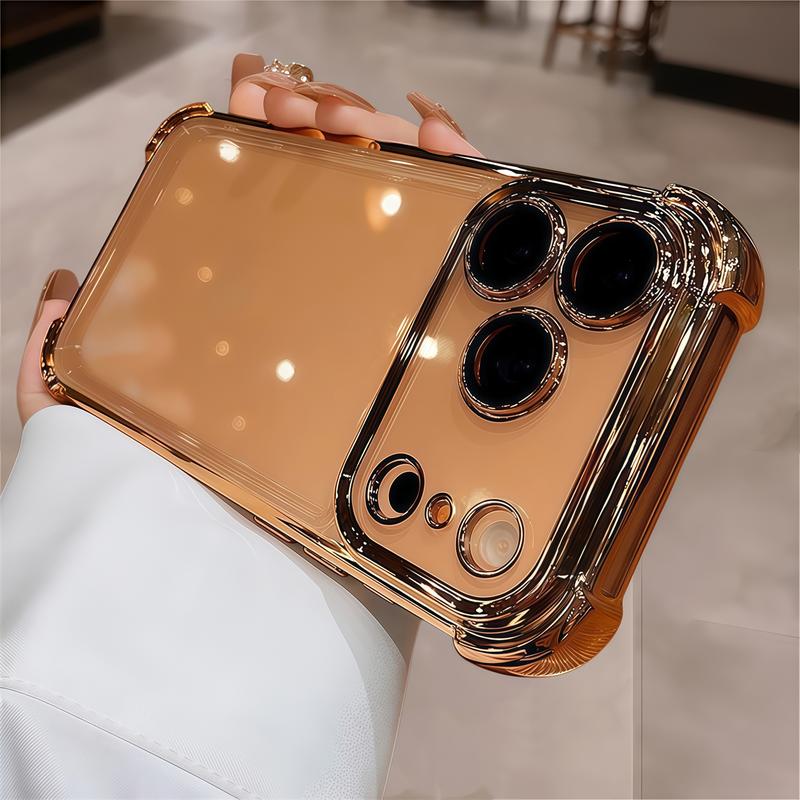 Protective Shockproof Smartphone Cover - Durable Silicone Soft TPU Casing with Airbag Corners for Multi-Model iPhones: 17, 17 Pro Max, 16, 15, 14, 13, Air Series