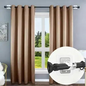 No-drill telescopic rod holder, thickened adhesive rod clip, bathroom rod, curtain rod, door curtain rod, dormitory rod